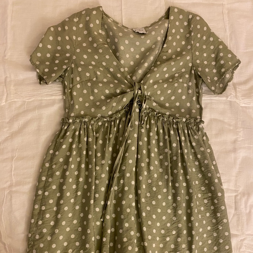 Sage green mini dress
